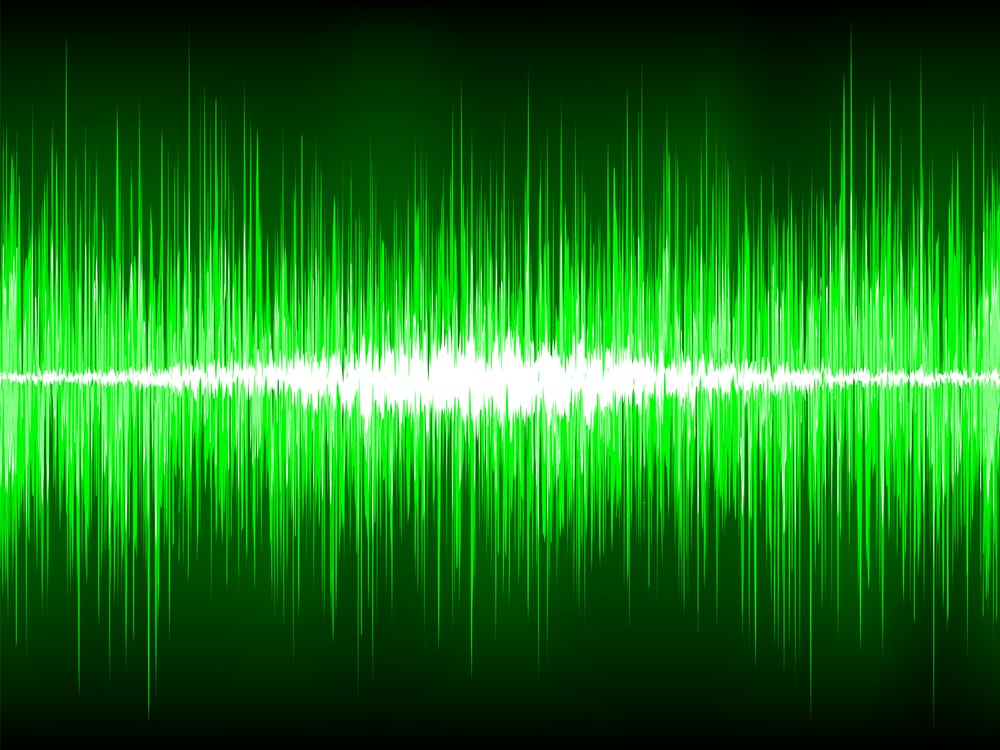 Sound,Waves,Oscillating,On,Black,Background.,Eps,8,Vector,File